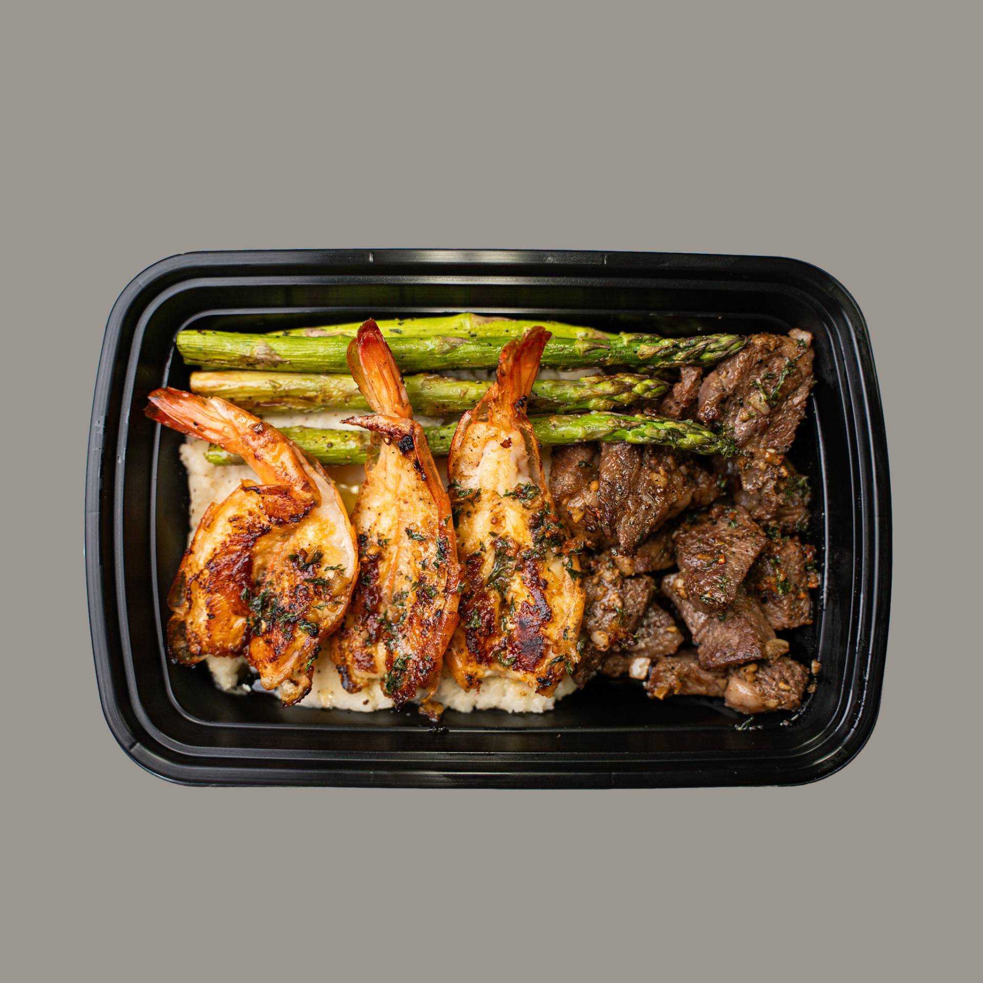 Garlic Butter Ribeye Steak & Shrimp